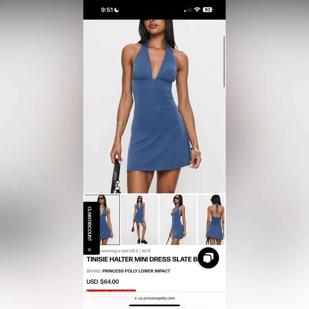 SOLD Princess Polly Halter Mini Dress